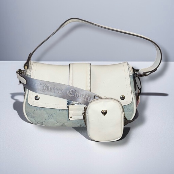 Juicy Couture Handbags - Juicy Couture light wash denim Y2Cute Flap crossbody/hand bag